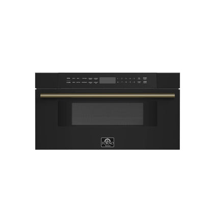 Forno Capoliveri Espresso 30-Inch Microwave Drawer, Black, 1.2 cu.ft, 1500 Watts, Built-In, Touch Control LCD Display, Auto-Touch Open/Close FORNO