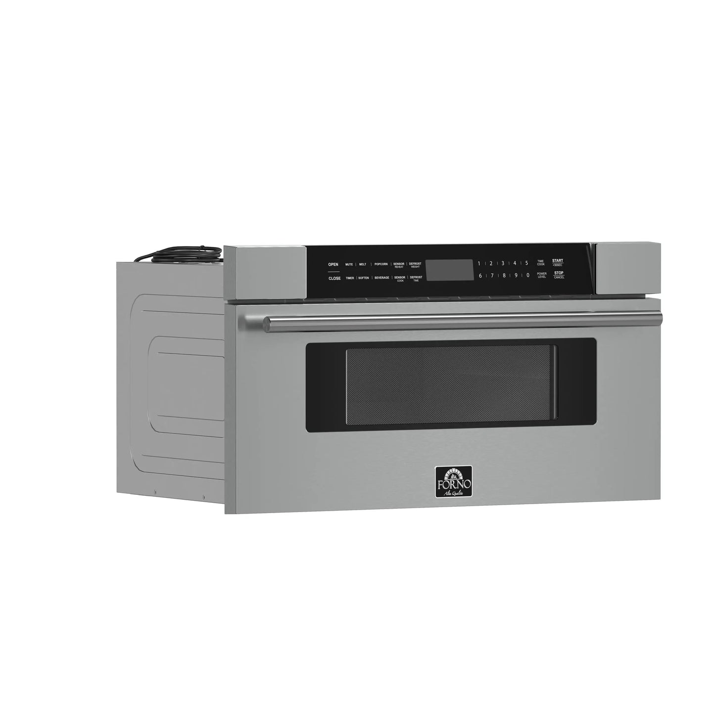 Forno Capoliveri 30-Inch Microwave Drawer, Stainless Steel, 1.2 cu.ft, 1500 Watts, Built-In, Touch Control LCD Display, Auto-Touch Open/Close FORNO