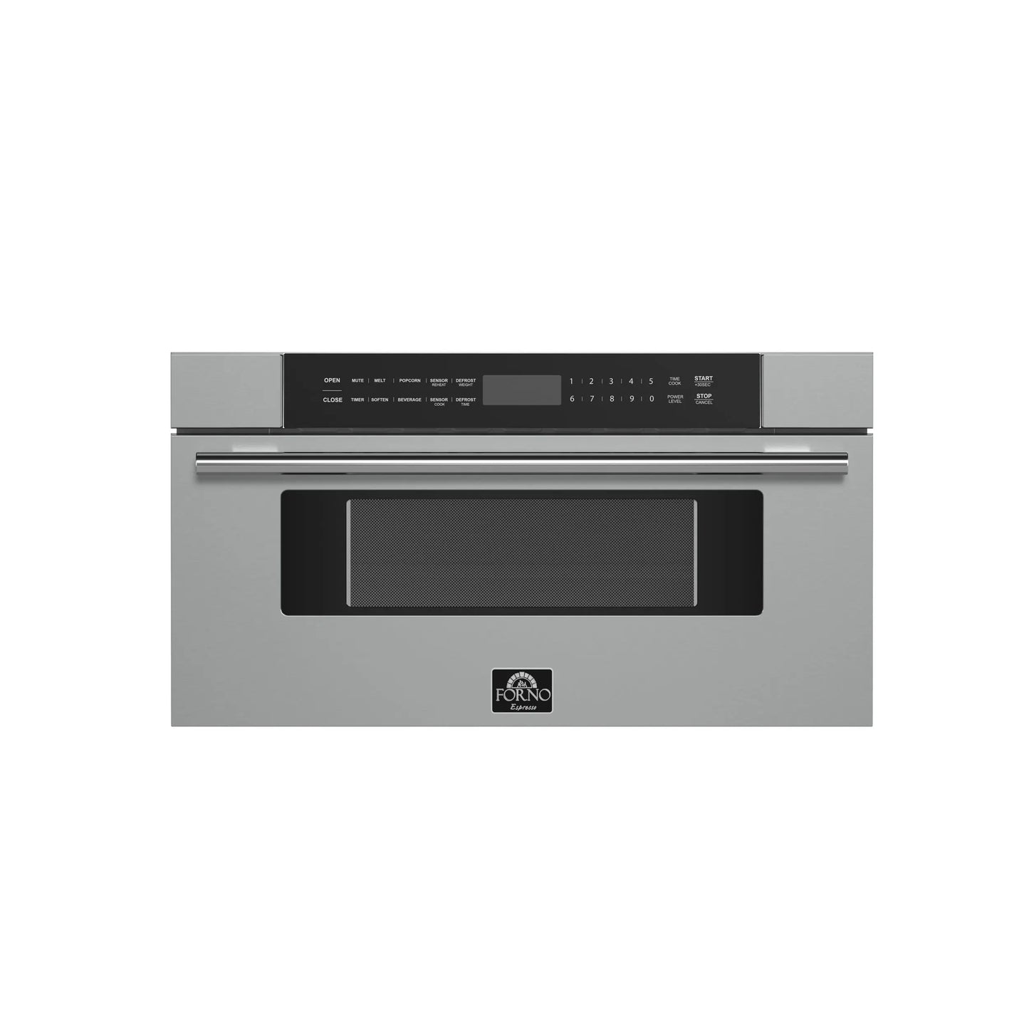 Forno Capoliveri 30-Inch Microwave Drawer, Stainless Steel, 1.2 cu.ft, 1500 Watts, Built-In, Touch Control LCD Display, Auto-Touch Open/Close FORNO