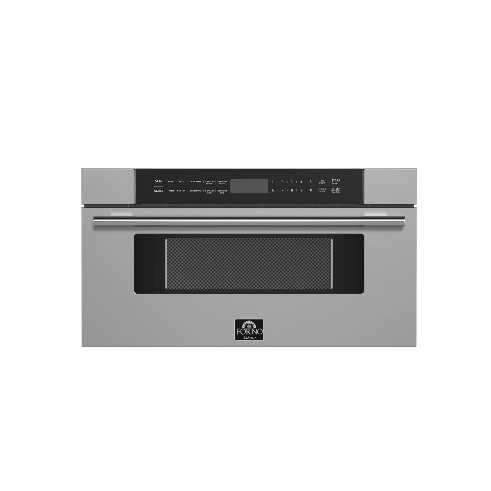Forno Capoliveri 30-Inch Microwave Drawer, Stainless Steel, 1.2 cu.ft, 1500 Watts, Built-In, Touch Control LCD Display, Auto-Touch Open/Close FORNO