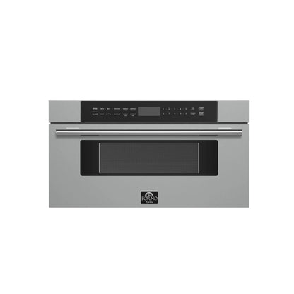 Forno Capoliveri 30-Inch Microwave Drawer, Stainless Steel, 1.2 cu.ft, 1500 Watts, Built-In, Touch Control LCD Display, Auto-Touch Open/Close FORNO