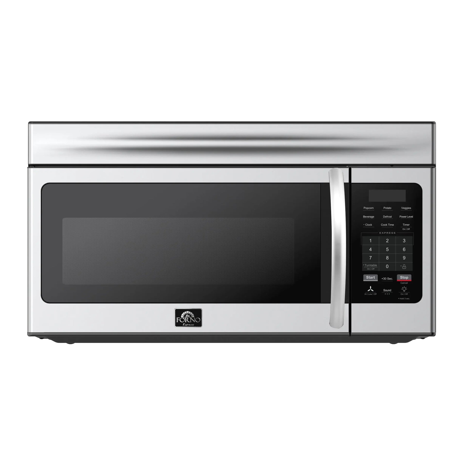 Forno Scalo 30-Inch Over the Range Microwave, Stainless Steel – 1.6 cu.ft, 300 CFM Vent, Touch Control, LED Light FORNO