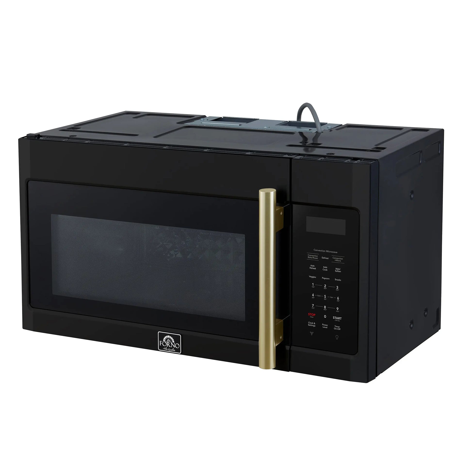Forno Fornace 30-Inch Over the Range Convection Microwave, Black – 1.5 cu.ft, 300 CFM Vent, Touch Control, LED Light FORNO