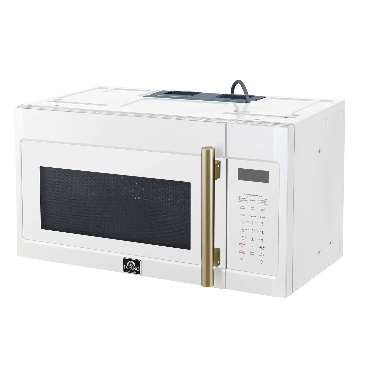 Forno Fornace 30-Inch Over the Range Convection Microwave, White – 1.5 cu.ft, 300 CFM Vent, Touch Control, LED Light FORNO