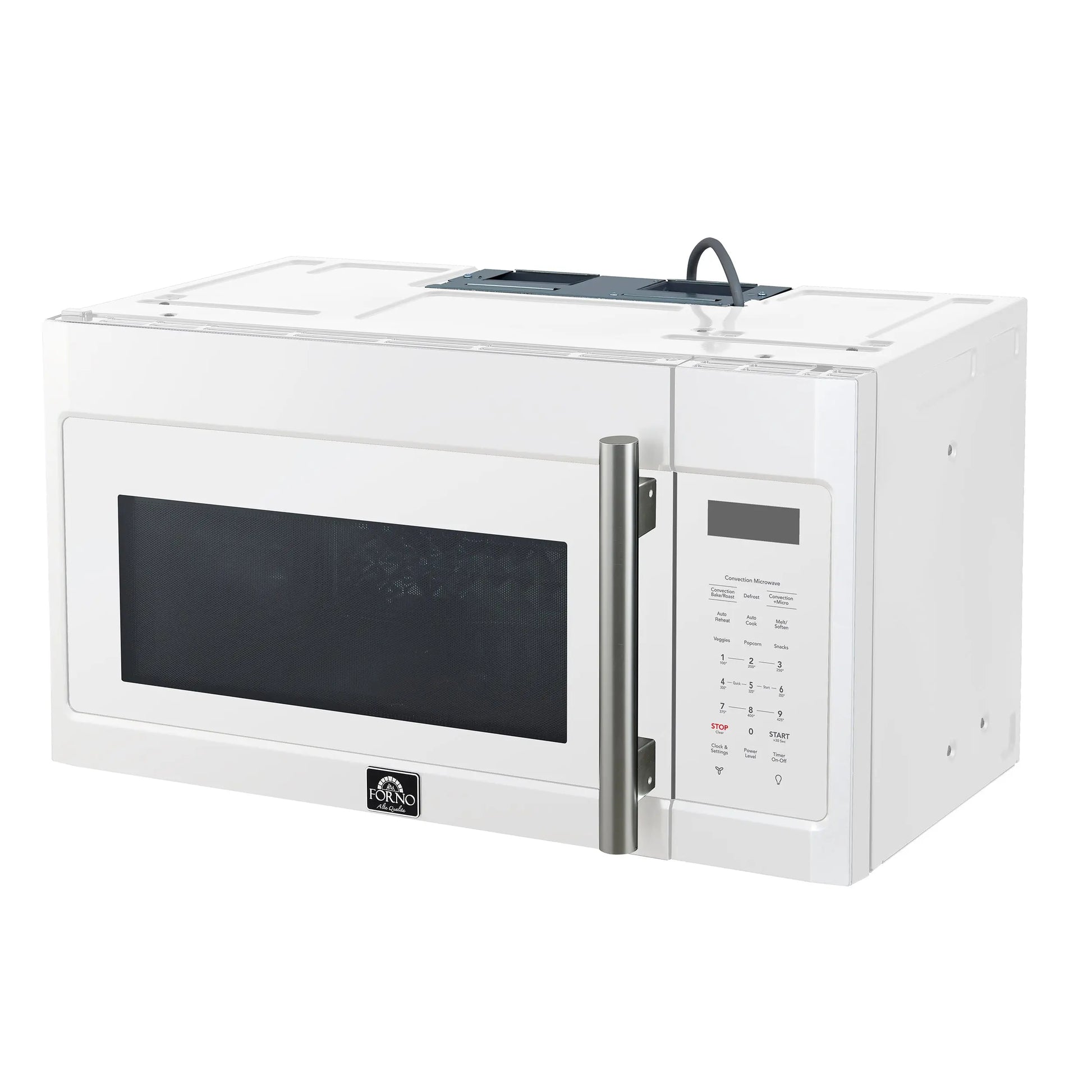 Forno Fornace 30-Inch Over the Range Convection Microwave, White – 1.5 cu.ft, 300 CFM Vent, Touch Control, LED Light FORNO