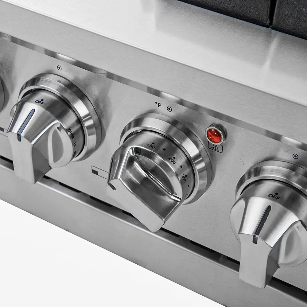 Forno Capriasca 36-Inch Gas Range, Stainless Steel, 6 Brass Burners, 120,000 BTU, Convection Oven, Energy Efficient FORNO