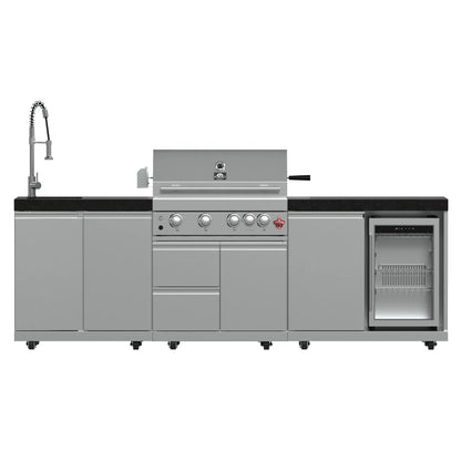 FORNO Bulnes 30-Inch BBQ, 60,000 BTU, 3 Burners with Sear & Rotisserie Infrared Burners, Stainless Steel Outdoor Kitchen FORNO
