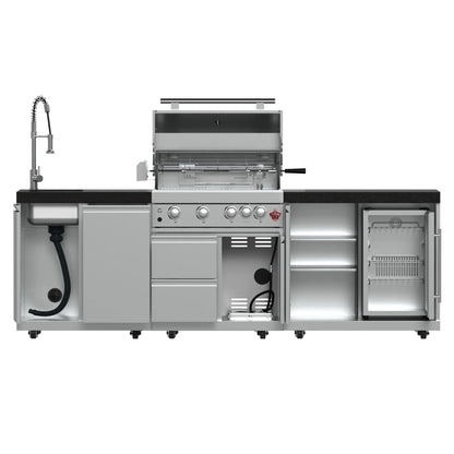 FORNO Bulnes 30-Inch BBQ, 60,000 BTU, 3 Burners with Sear & Rotisserie Infrared Burners, Stainless Steel Outdoor Kitchen FORNO