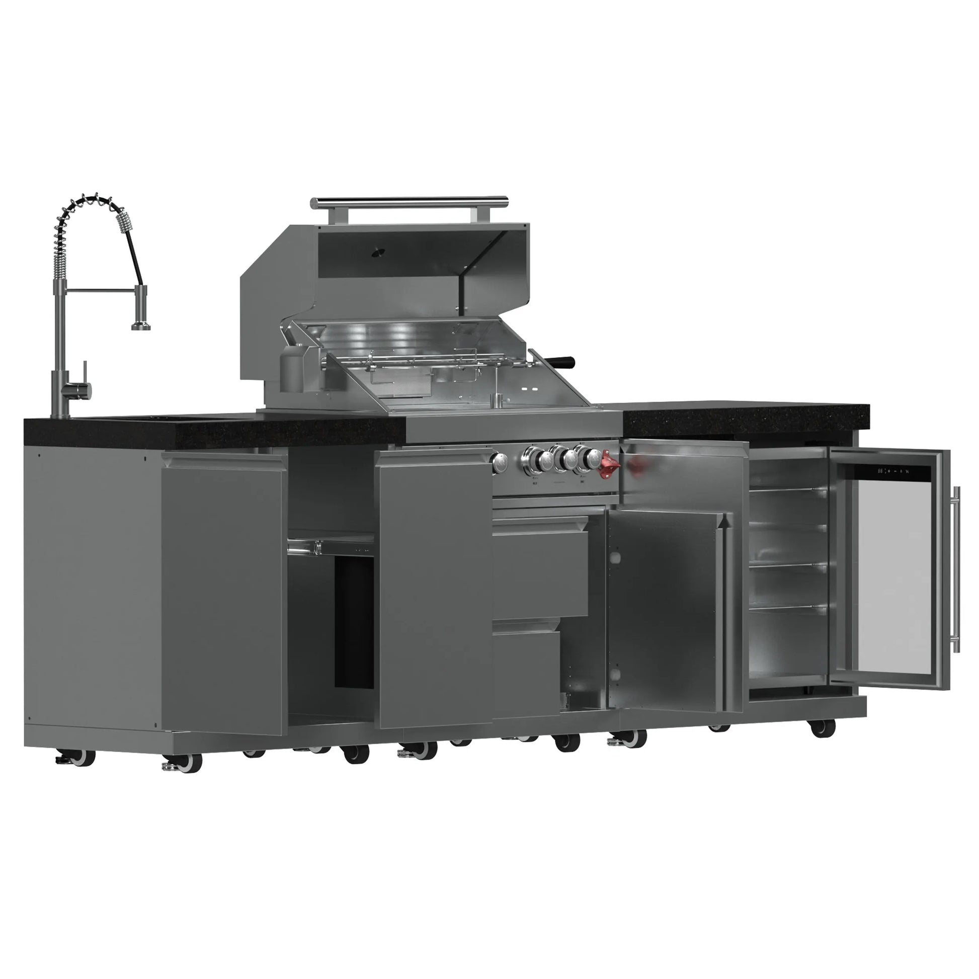 FORNO Bulnes 30-Inch BBQ, 60,000 BTU, 3 Burners with Sear & Rotisserie Infrared Burners, Stainless Steel Outdoor Kitchen FORNO