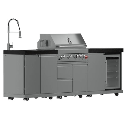 FORNO Bulnes 30-Inch BBQ, 60,000 BTU, 3 Burners with Sear & Rotisserie Infrared Burners, Stainless Steel Outdoor Kitchen FORNO