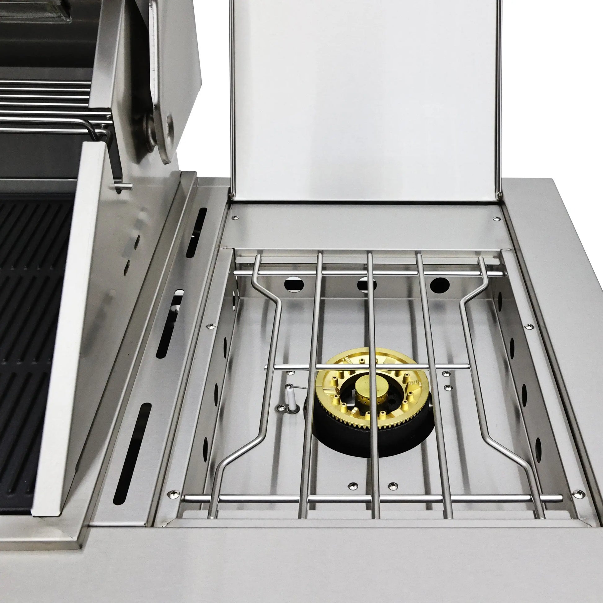 FORNO Bulnes 40-Inch BBQ, 95,000 BTU, 5 Burners, Sear & Rotisserie Infrared with Side Burner, Stainless Steel Outdoor Kitchen FORNO