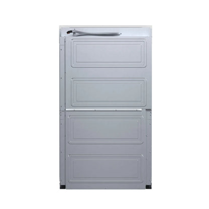 Forno Asti 30-Inch Double Electric Wall Oven with Upper French Doors in White & Antique Brass, 7.36 cu. ft. FORNO