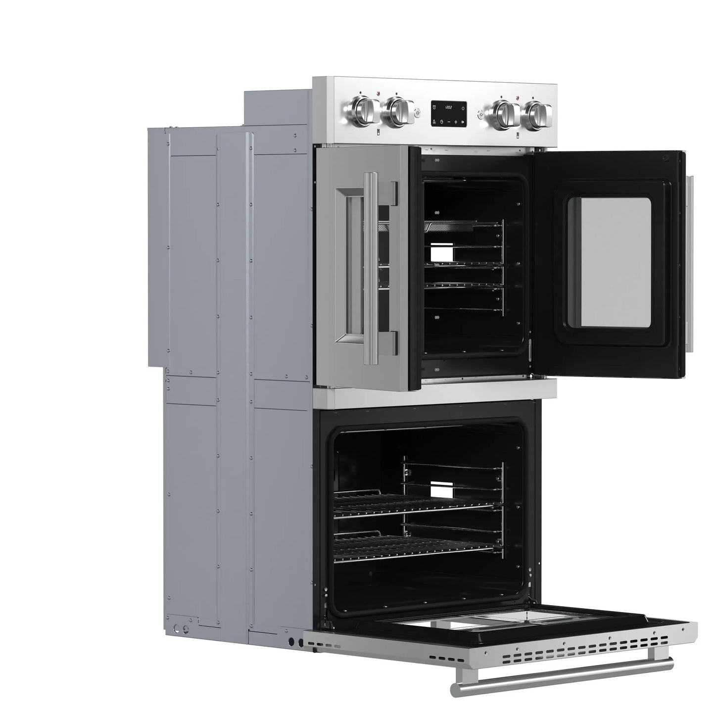 Forno Asti 30-Inch Double Electric Wall Oven with Upper French Doors in Stainless Steel, 7.36 cu. ft. FORNO