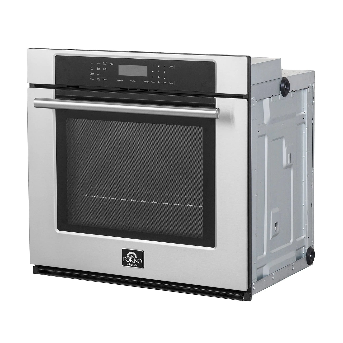 Forno Villarosa 30-Inch Electric Wall Oven, Stainless Steel, 5.0 cu.ft Capacity, Air Fry, Steam Cleaning, Glass Touch Controls FORNO