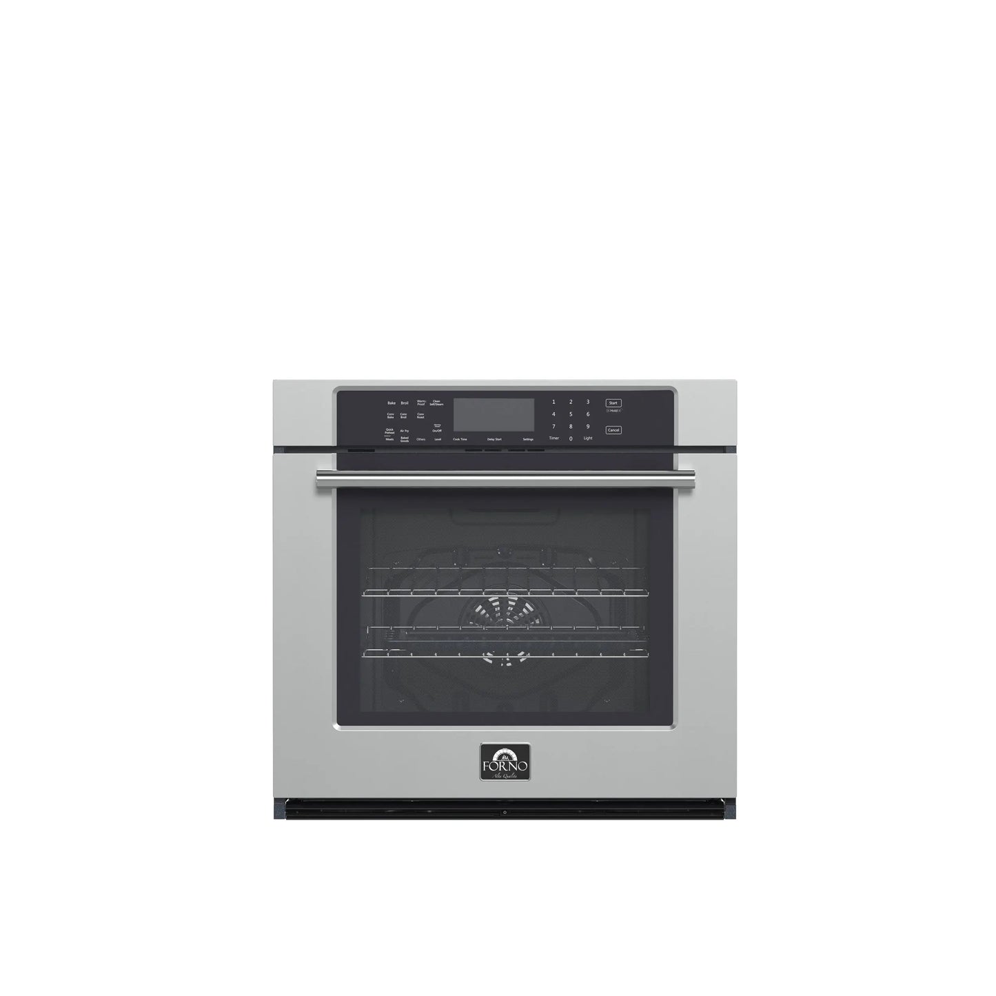 Forno Villarosa 30-Inch Electric Wall Oven, Stainless Steel, 5.0 cu.ft Capacity, Air Fry, Steam Cleaning, Glass Touch Controls FORNO