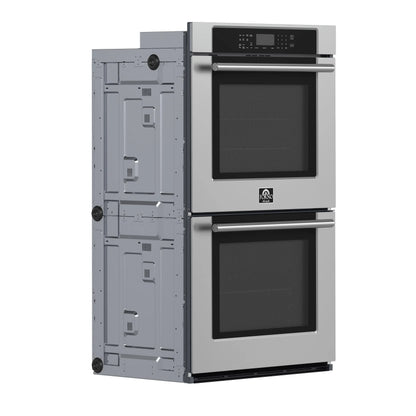 Forno Villarosa 30-Inch Built-In Double Wall Oven, Stainless Steel, Convection Cooking, Touch Control Panel, Self-Cleaning Function FORNO