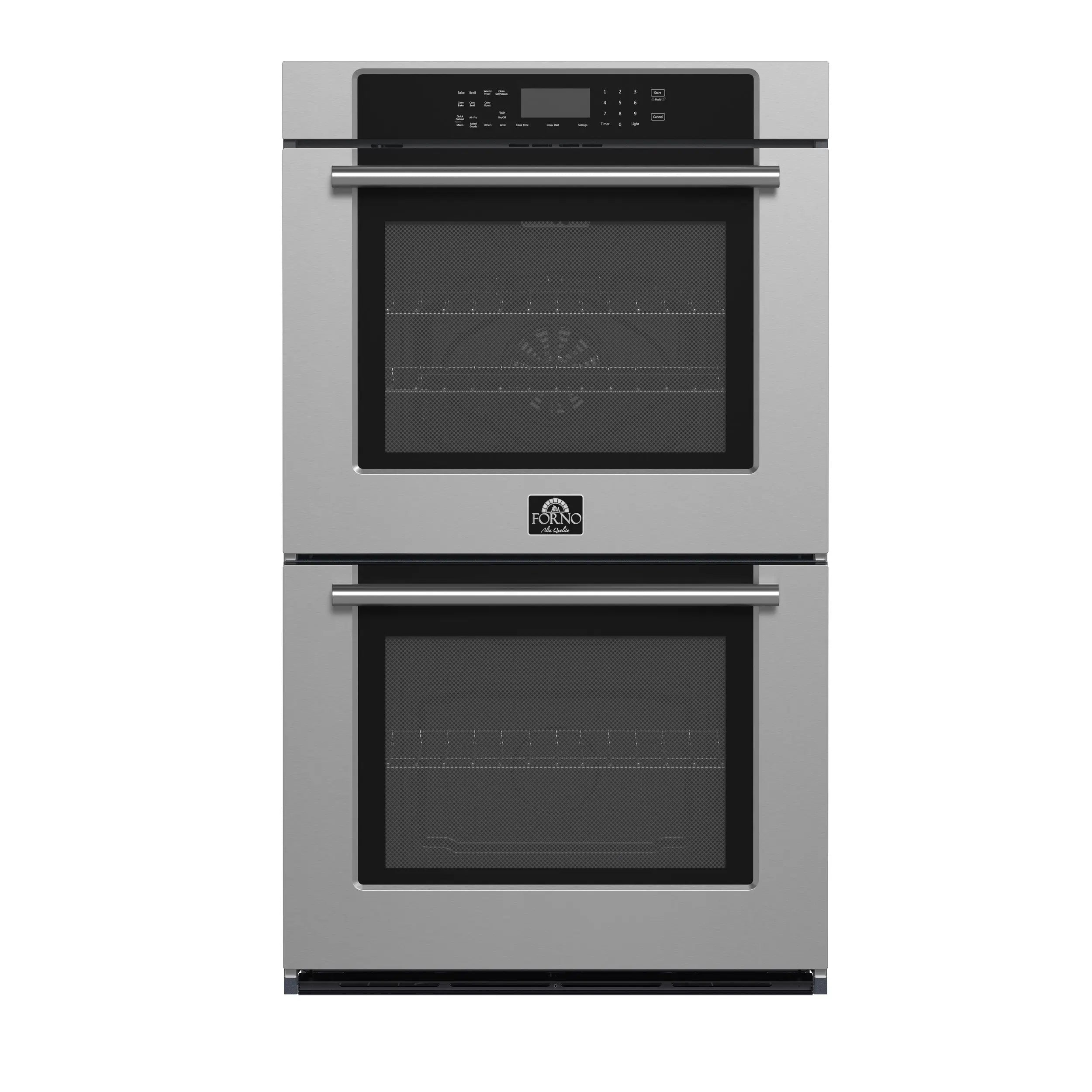 Forno Villarosa 30-Inch Built-In Double Wall Oven, Stainless Steel, Convection Cooking, Touch Control Panel, Self-Cleaning Function FORNO