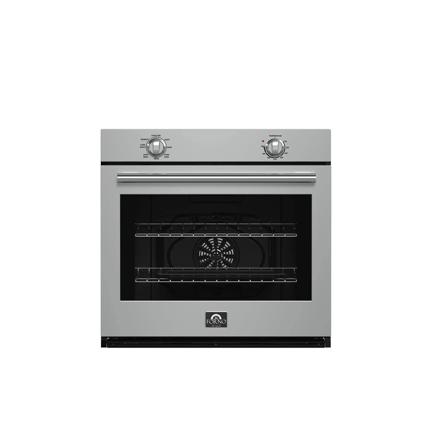 Forno Vomero 30-Inch Wall Oven, Stainless Steel, 5 cu.ft Capacity, 3550 Watts Convection, Mechanical Controls, Self-Cleaning Function FORNO