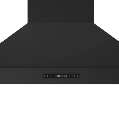 Forno Venezia 48 Inch Wall-Mounted Range Hood in Black with Antique Brass Accessories, Touch Controls and Baffle Filters FORNO