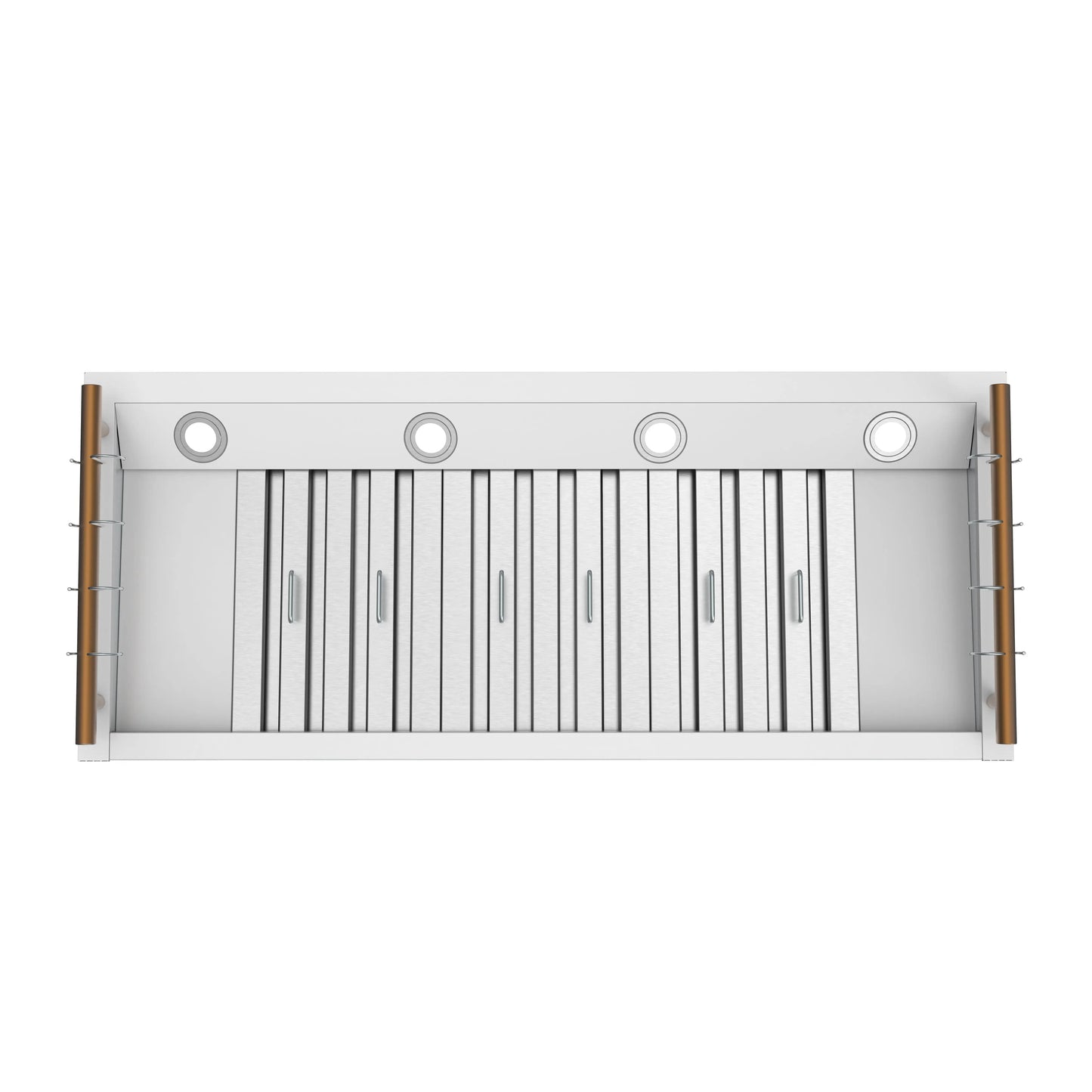 Forno Venezia 48 Inch Wall-Mounted Range Hood in White with Antique Brass Accessories, Touch Controls and Baffle Filters FORNO