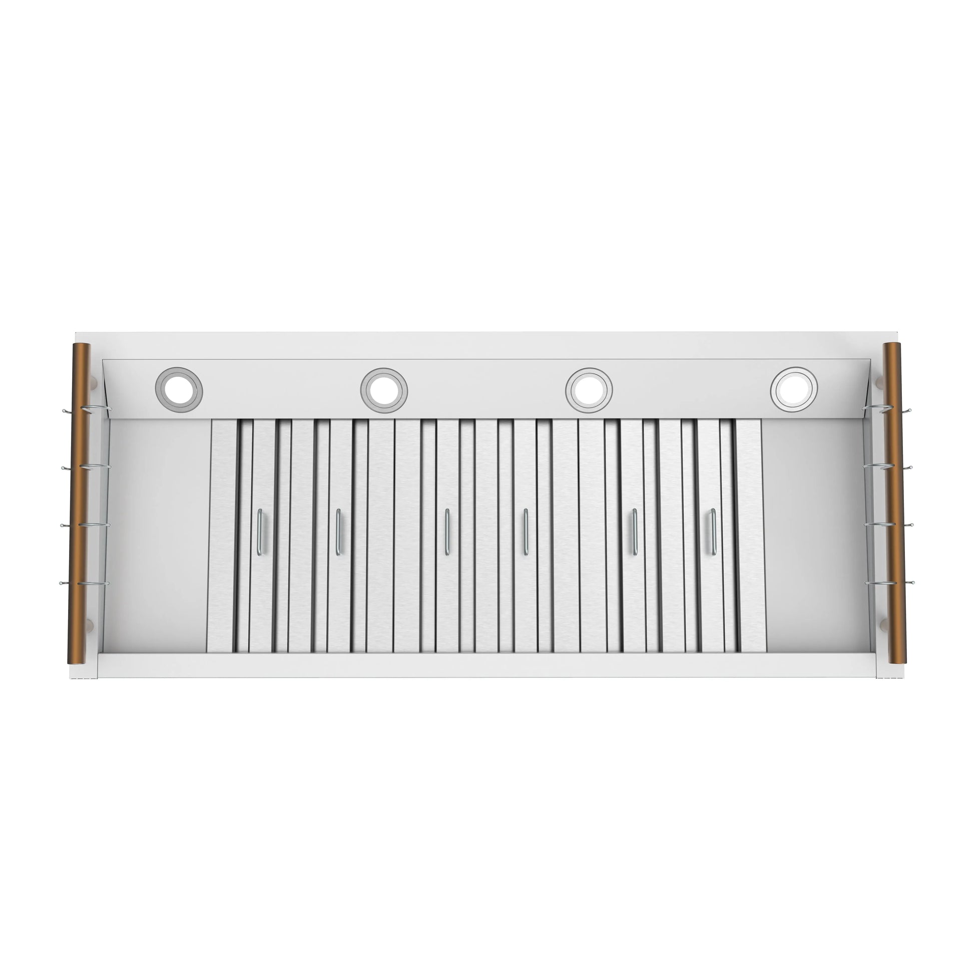 Forno Venezia 48 Inch Wall-Mounted Range Hood in White with Antique Brass Accessories, Touch Controls and Baffle Filters FORNO