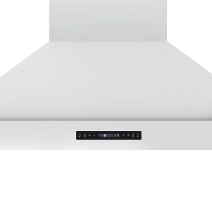 Forno Venezia 48 Inch Wall-Mounted Range Hood in White with Antique Brass Accessories, Touch Controls and Baffle Filters FORNO