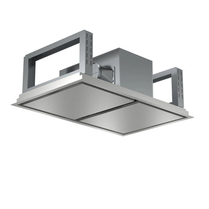 FORNO Arezzo 44-Inch Recessed Ceiling Range Hood, Dual Motors, 1200 CFM, Hybrid Filters, Remote Control FORNO