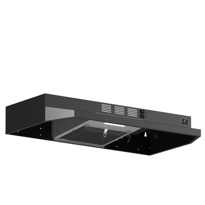 Forno Cappa 30-Inch Under Cabinet Range Hood, Black, 200 CFM, Convertible, LED Lighting FORNO