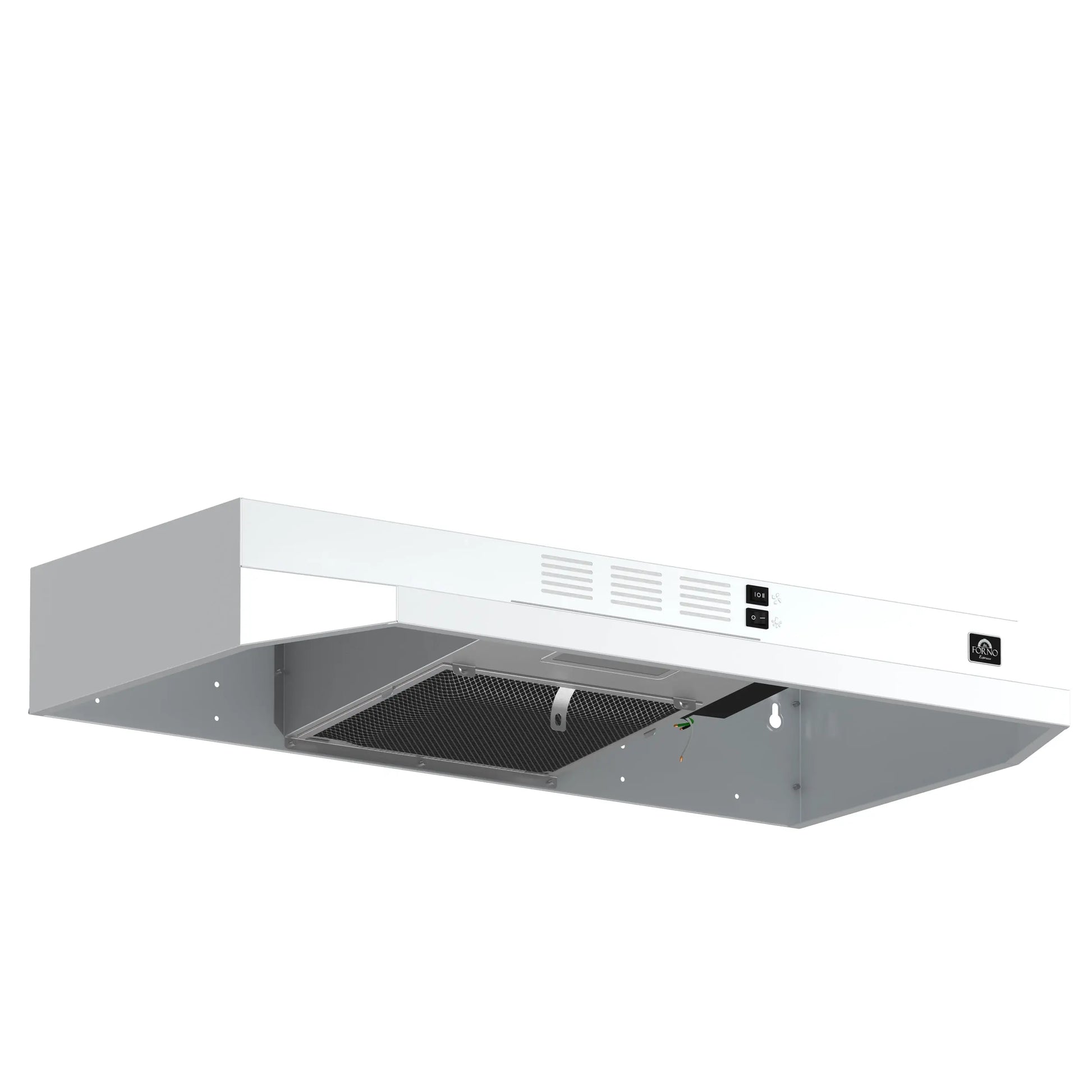 Forno Cappa 30-Inch Under Cabinet Range Hood, White, 200 CFM, Convertible, LED Lighting FORNO