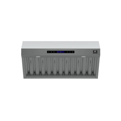 Forno Palazzo 36-Inch Wall Mounted Range Hood, Stainless Steel, Heavy Duty Baffle Filters, Remote Control FORNO