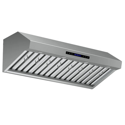 Forno Palazzo 48-Inch Wall Mounted Range Hood, Stainless Steel, Heavy Duty Baffle Filters, Remote Control FORNO