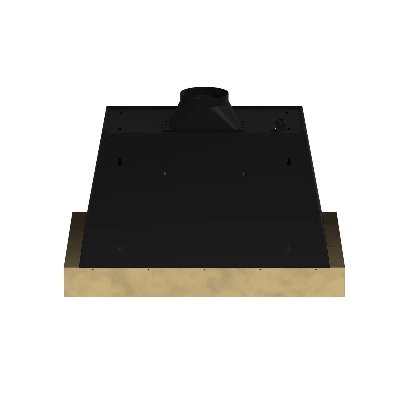 Forno Vittorio 36-Inch Wall Mount Range Hood, Black with Antique Brass Trim, 424 CFM Airflow, Dishwasher-Safe Baffle Filters, Remote Control, 3-Speed Fan, Bright LED Lighting. FORNO