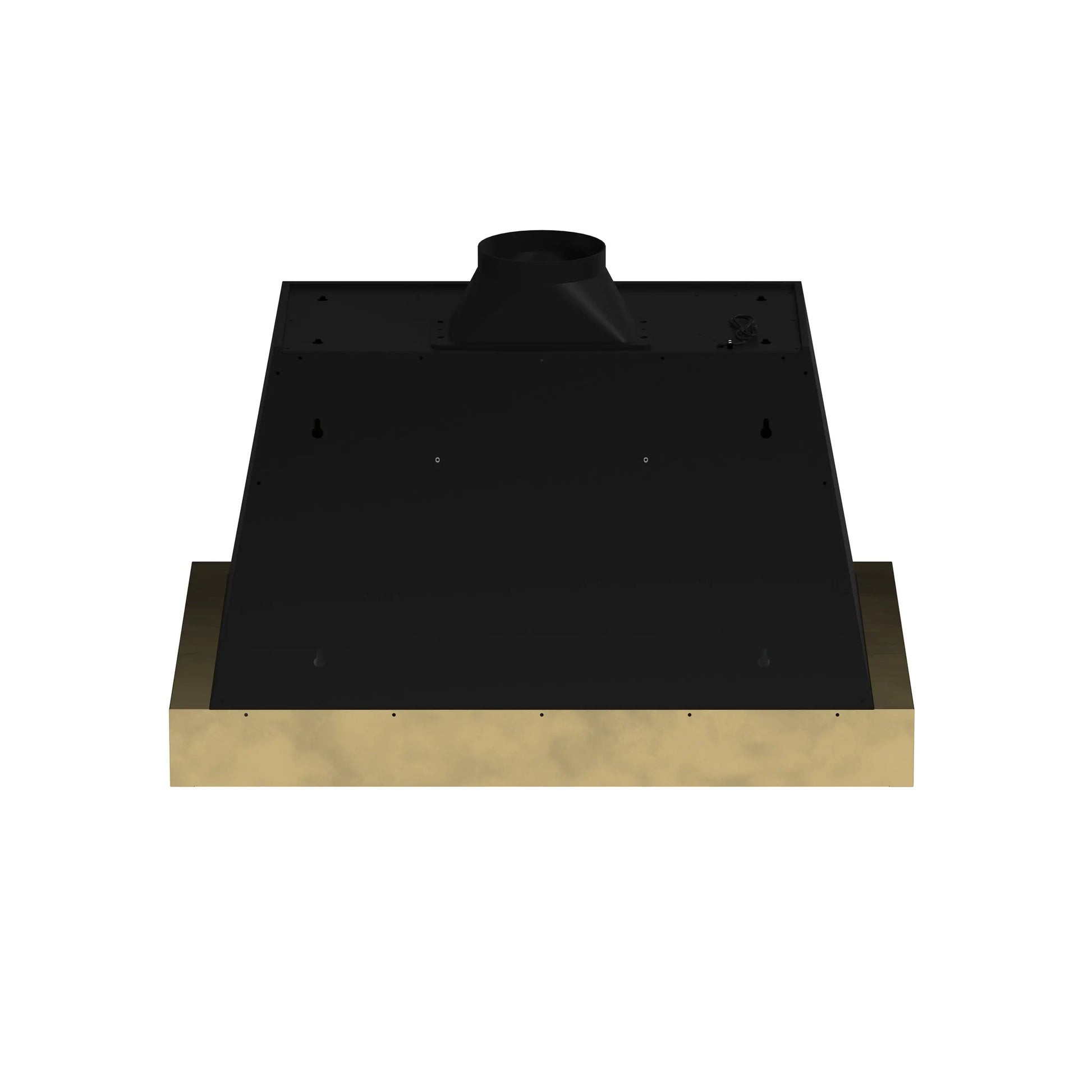 Forno Vittorio 36-Inch Wall Mount Range Hood, Black with Antique Brass Trim, 424 CFM Airflow, Dishwasher-Safe Baffle Filters, Remote Control, 3-Speed Fan, Bright LED Lighting. FORNO