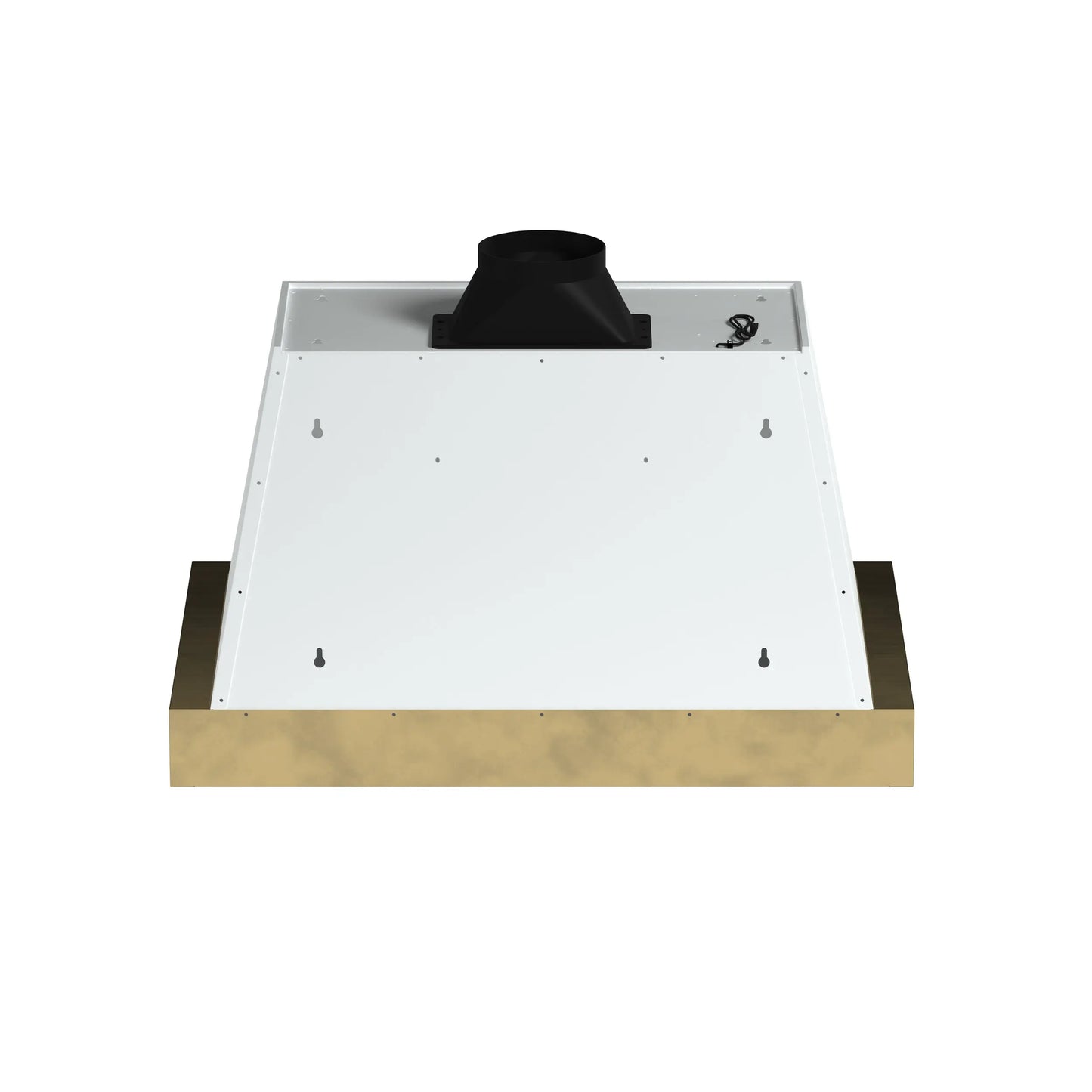 Forno Vittorio 36-Inch Wall Mount Range Hood, White with Antique Brass Trim, 424 CFM Airflow, Dishwasher-Safe Baffle Filters, Remote Control, 3-Speed Fan, Bright LED Lighting. FORNO