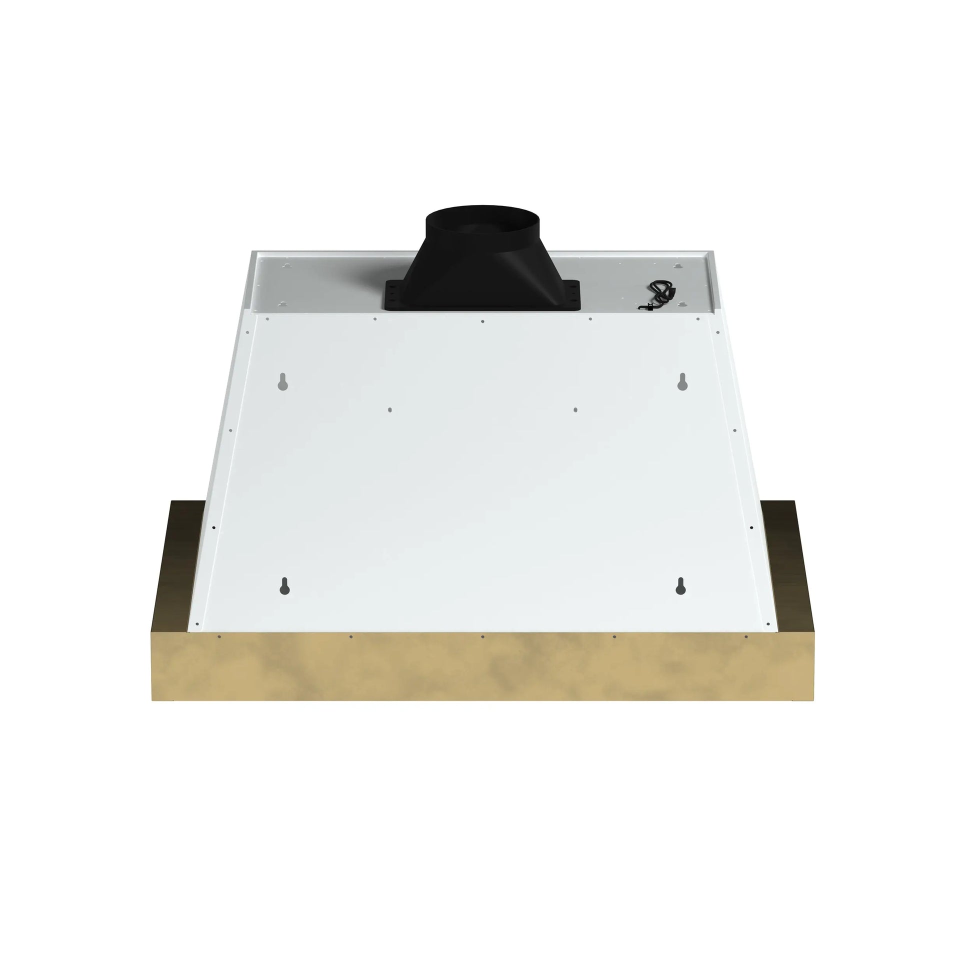 Forno Vittorio 36-Inch Wall Mount Range Hood, White with Antique Brass Trim, 424 CFM Airflow, Dishwasher-Safe Baffle Filters, Remote Control, 3-Speed Fan, Bright LED Lighting. FORNO