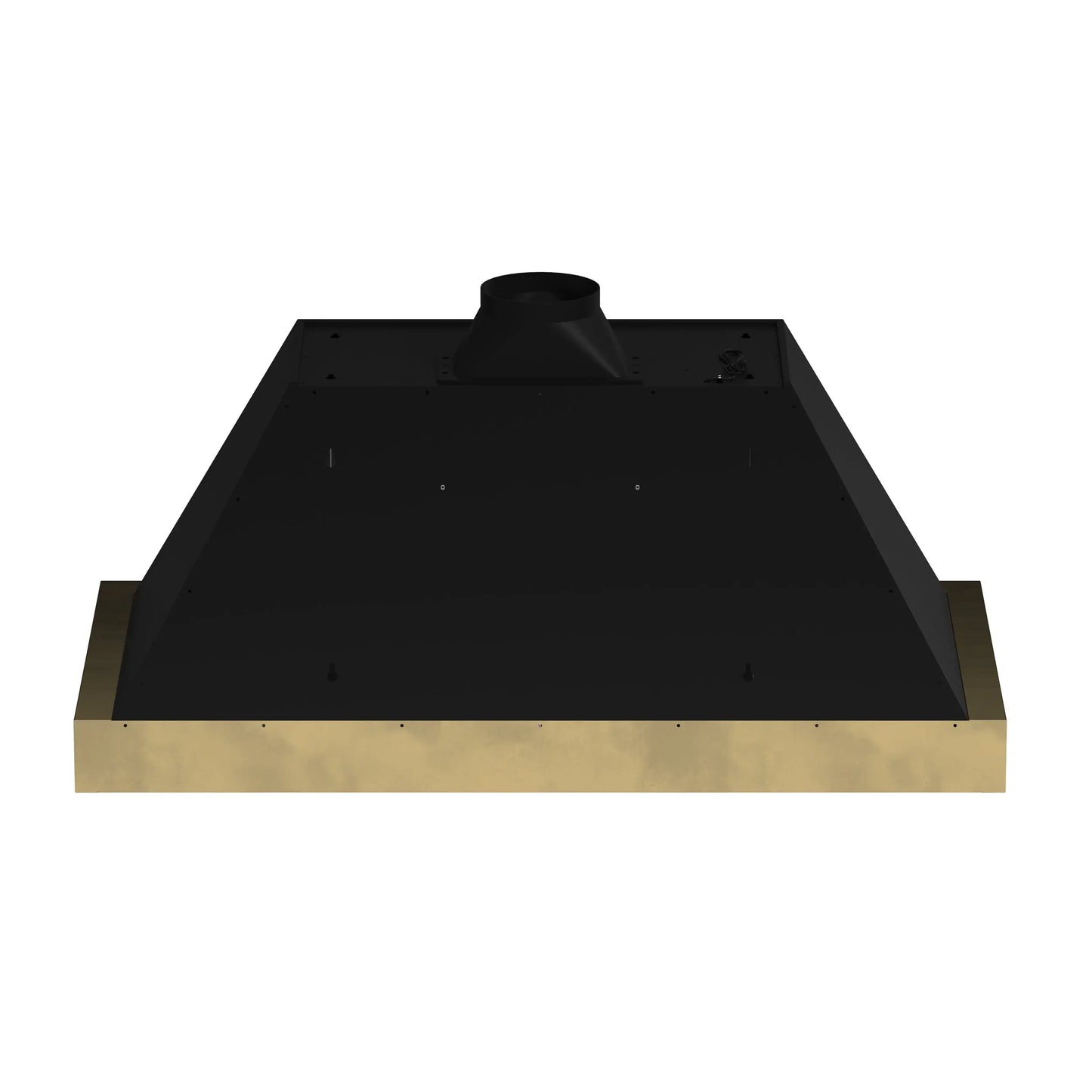 Forno Vittorio 48-Inch Wall Mount Range Hood, Black with Antique Brass Trim, 424 CFM Airflow, Dishwasher-Safe Baffle Filters, Remote Control, 3-Speed Fan, Bright LED Lighting. FORNO