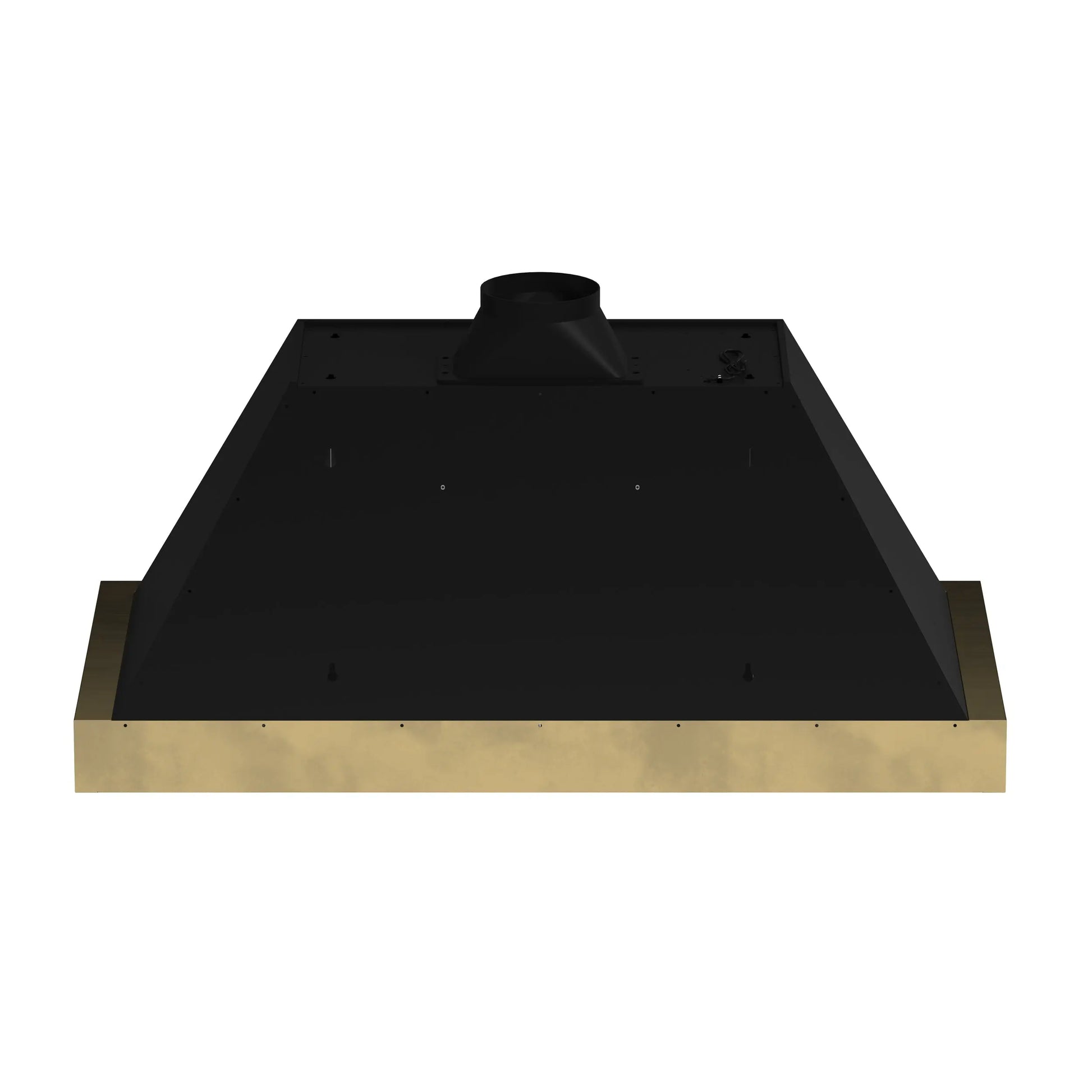 Forno Vittorio 48-Inch Wall Mount Range Hood, Black with Antique Brass Trim, 424 CFM Airflow, Dishwasher-Safe Baffle Filters, Remote Control, 3-Speed Fan, Bright LED Lighting. FORNO
