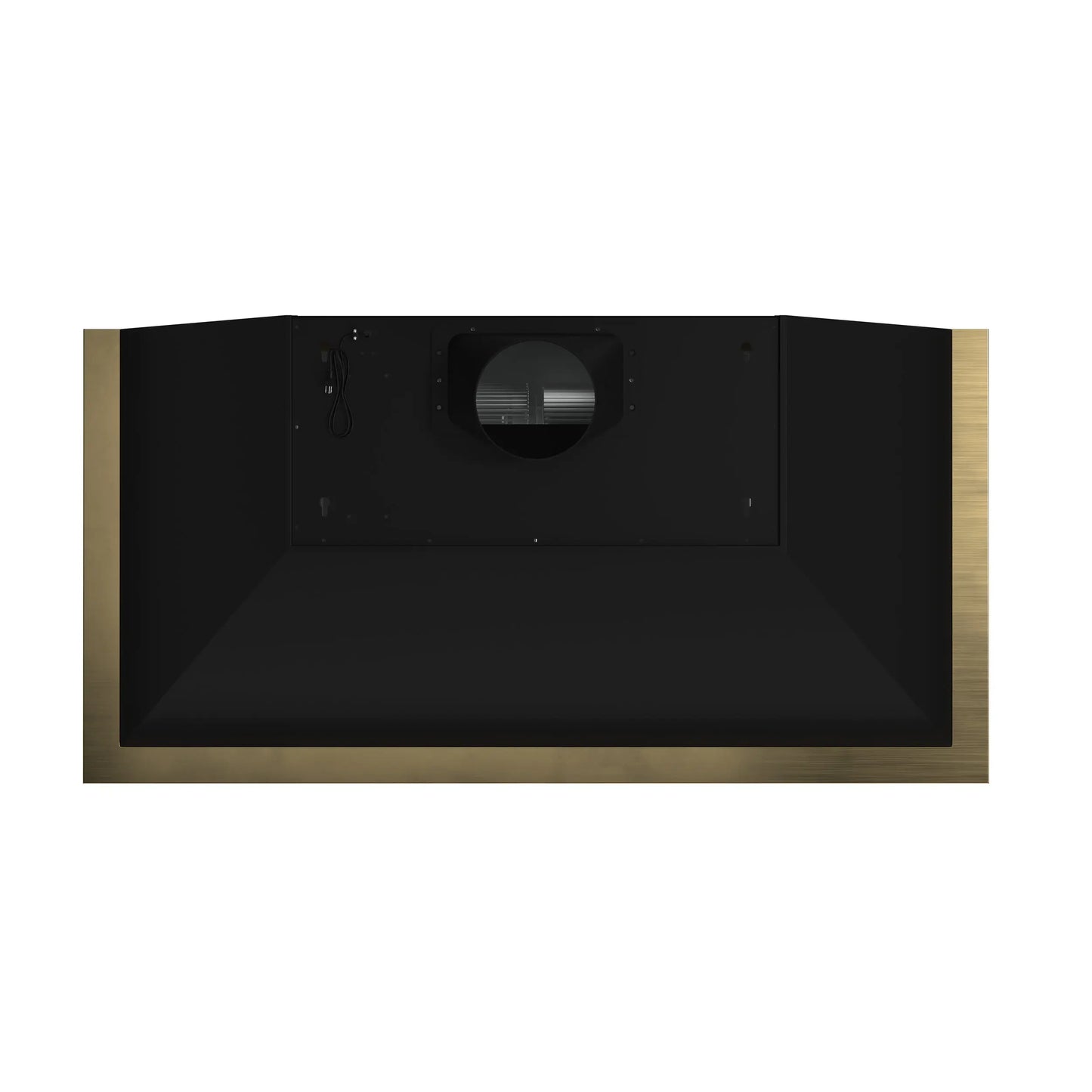 Forno Vittorio 48-Inch Wall Mount Range Hood, Black with Antique Brass Trim, 424 CFM Airflow, Dishwasher-Safe Baffle Filters, Remote Control, 3-Speed Fan, Bright LED Lighting. FORNO