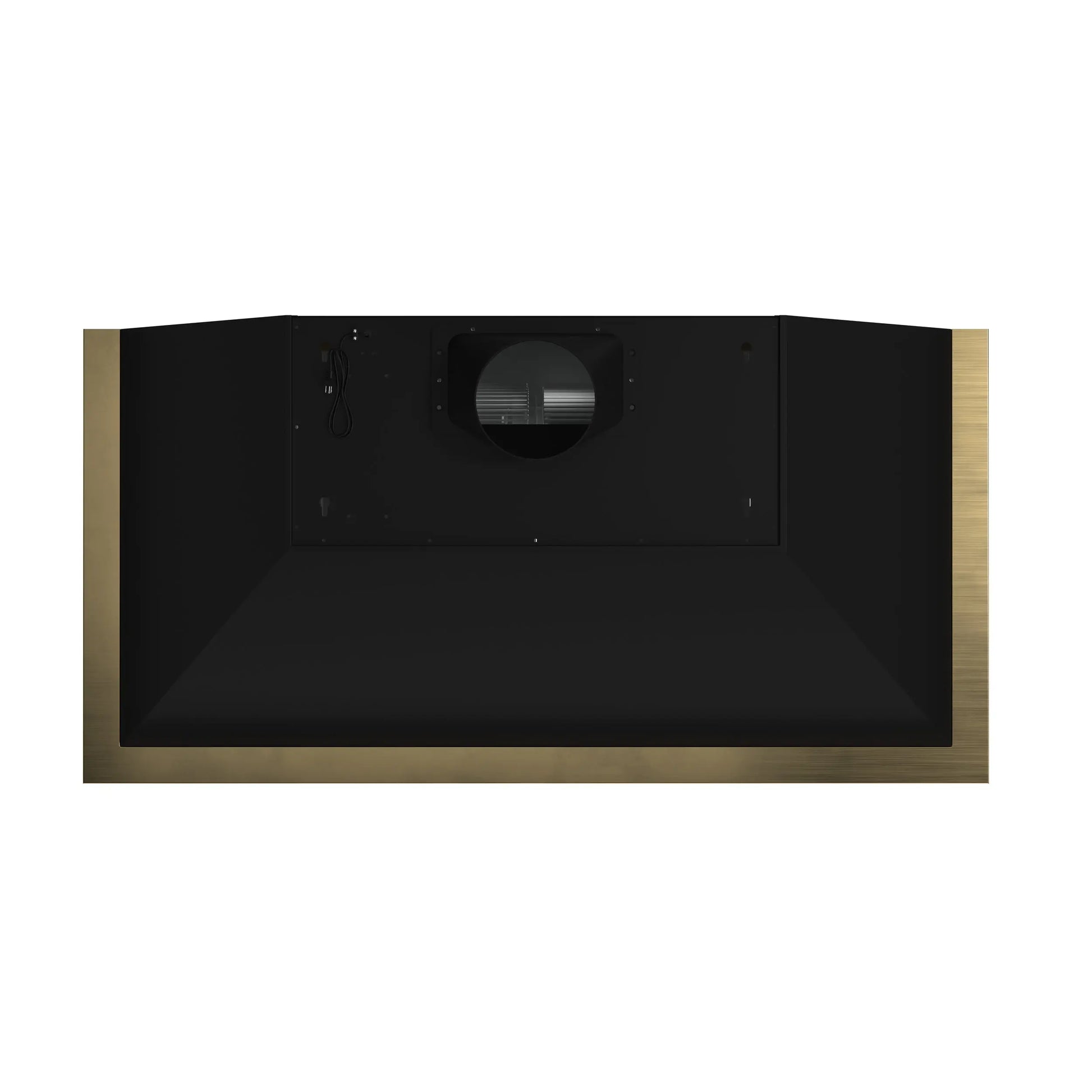 Forno Vittorio 48-Inch Wall Mount Range Hood, Black with Antique Brass Trim, 424 CFM Airflow, Dishwasher-Safe Baffle Filters, Remote Control, 3-Speed Fan, Bright LED Lighting. FORNO