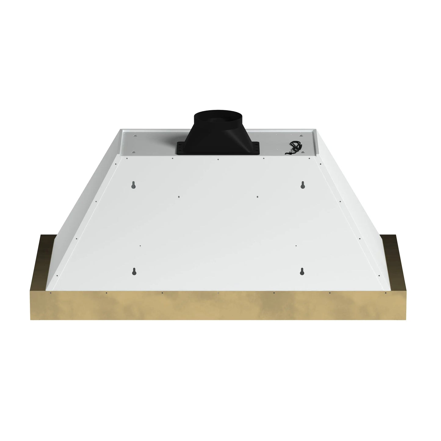 Forno Vittorio 48-Inch Wall Mount Range Hood, White with Antique Brass Trim, 424 CFM Airflow, Dishwasher-Safe Baffle Filters, Remote Control, 3-Speed Fan, Bright LED Lighting FORNO
