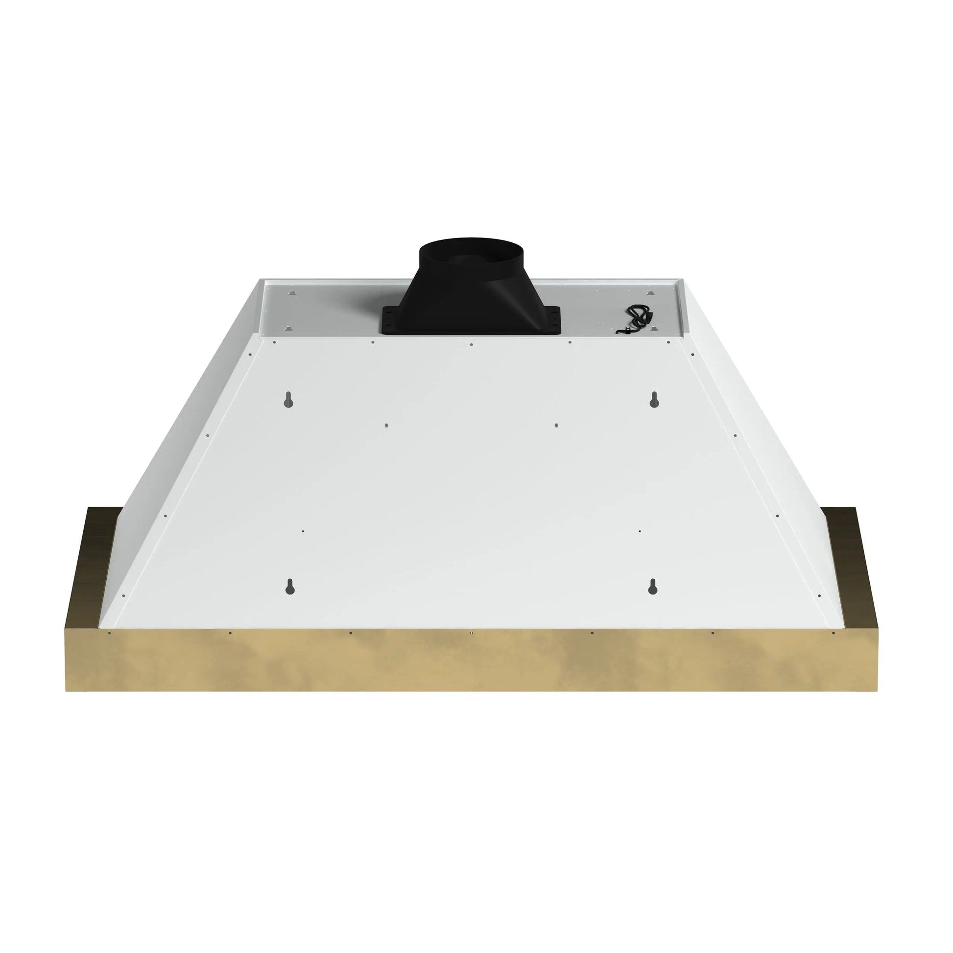 Forno Vittorio 48-Inch Wall Mount Range Hood, White with Antique Brass Trim, 424 CFM Airflow, Dishwasher-Safe Baffle Filters, Remote Control, 3-Speed Fan, Bright LED Lighting FORNO
