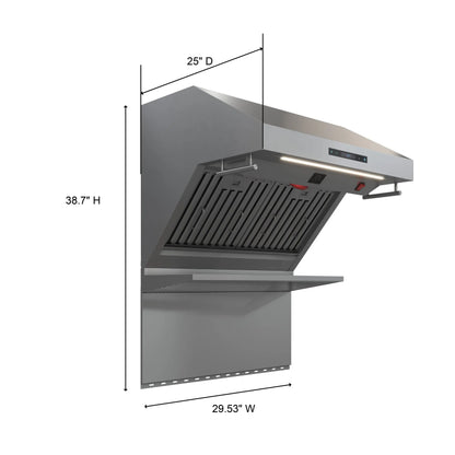 Forno Savona 30-Inch Wall Mount Range Hood, Baffle Filters, Backsplash Included FORNO