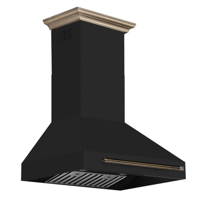 Forno Aria 30 Inch Wall-Mounted Range Hood in Black FORNO