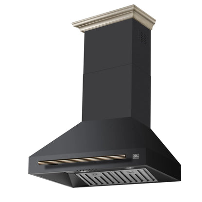 Forno Aria 30 Inch Wall-Mounted Range Hood in Black FORNO