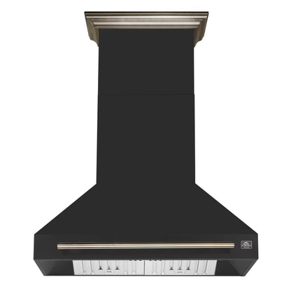 Forno Aria 36 Inch Wall-Mounted Range Hood in Black FORNO