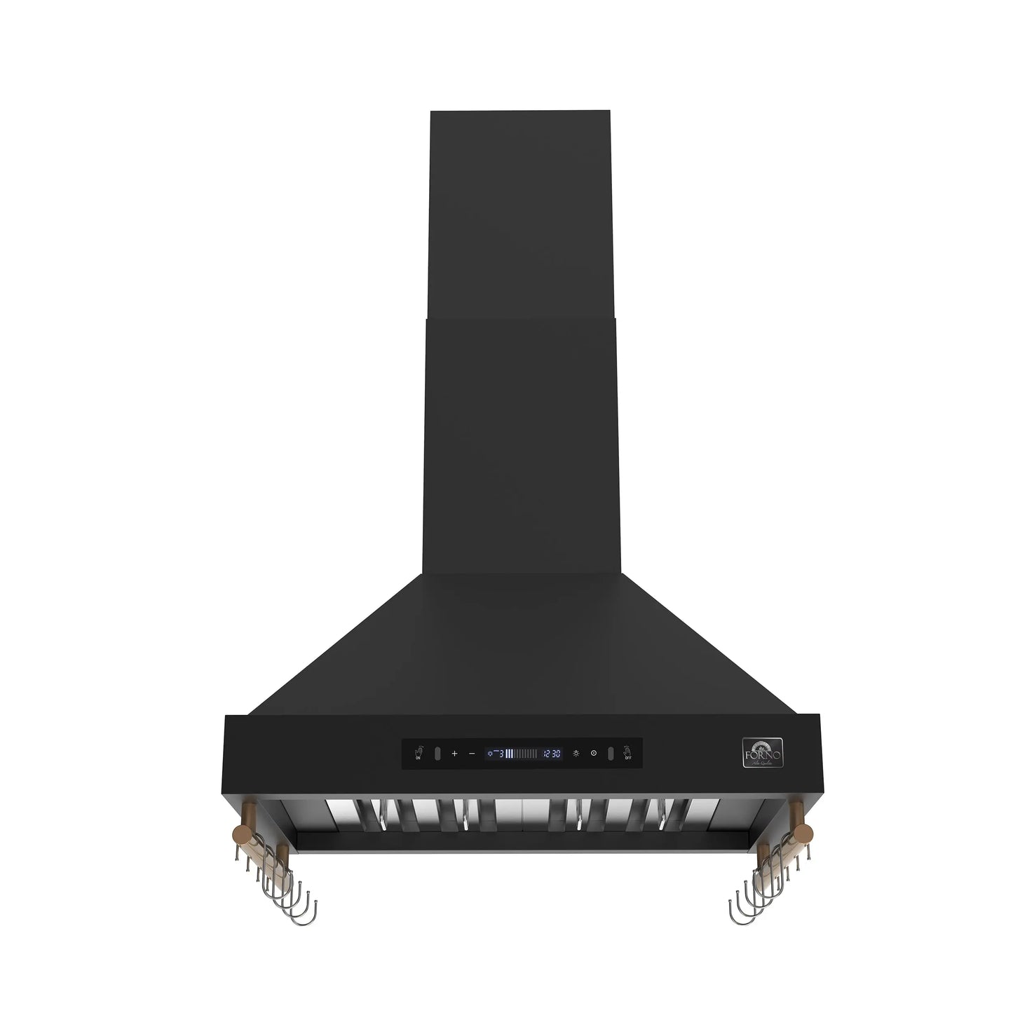 Forno Venezia 30 Inch Wall-Mounted Range Hood in Black with Touch Controls and Baffle Filters FORNO