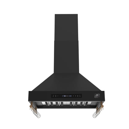 Forno Venezia 30 Inch Wall-Mounted Range Hood in Black with Touch Controls and Baffle Filters FORNO