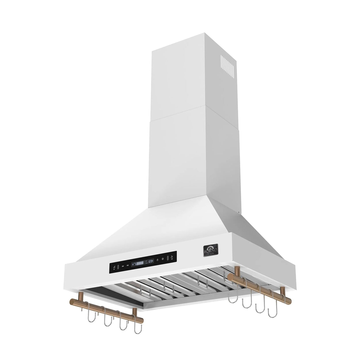 Forno Venezia 30 Inch Wall-Mounted Range Hood in White with Touch Controls and Baffle Filters FORNO