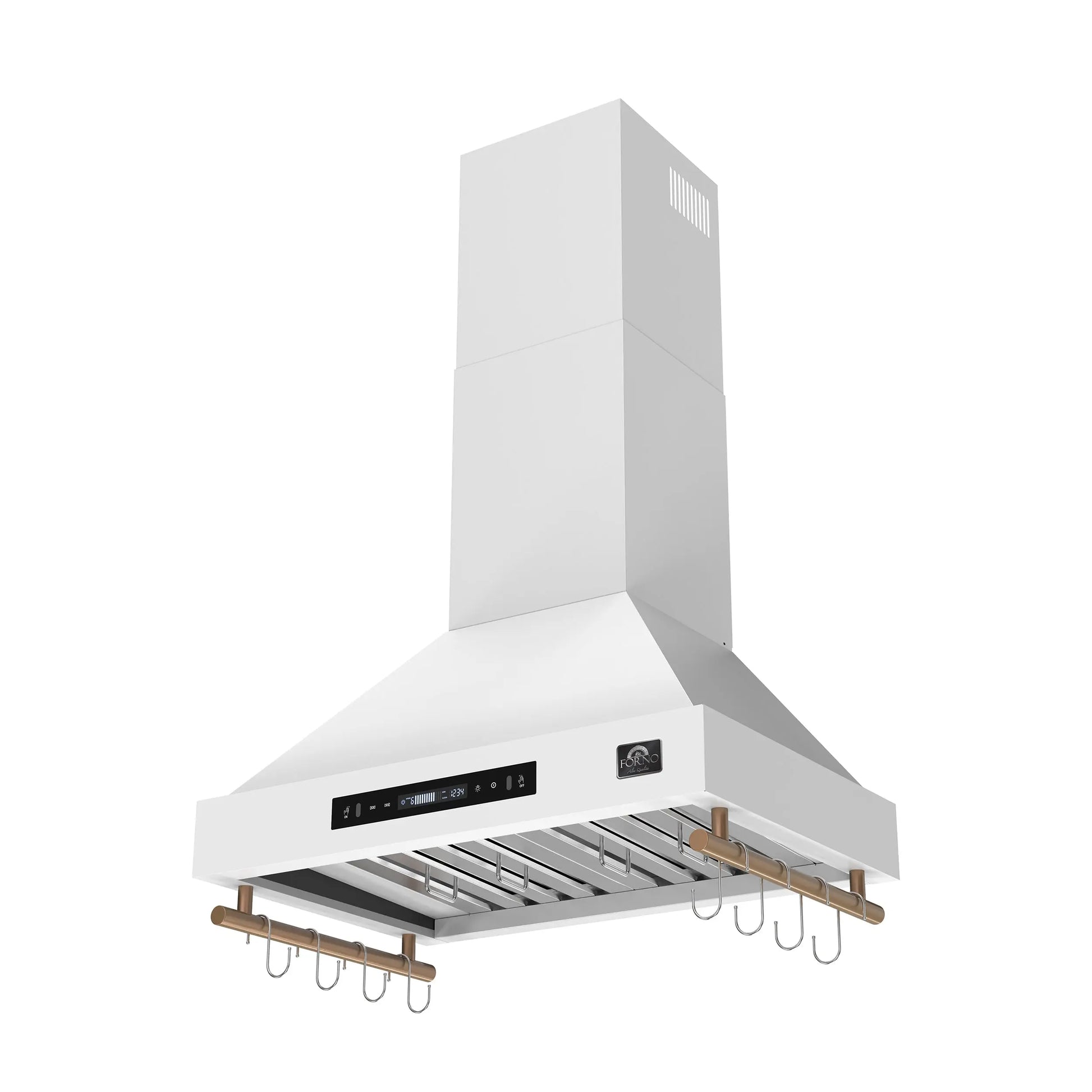 Forno Venezia 30 Inch Wall-Mounted Range Hood in White with Touch Controls and Baffle Filters FORNO