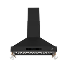 Forno Venezia 36 Inch Wall-Mounted Range Hood in Black with Touch Controls and Baffle Filters FORNO